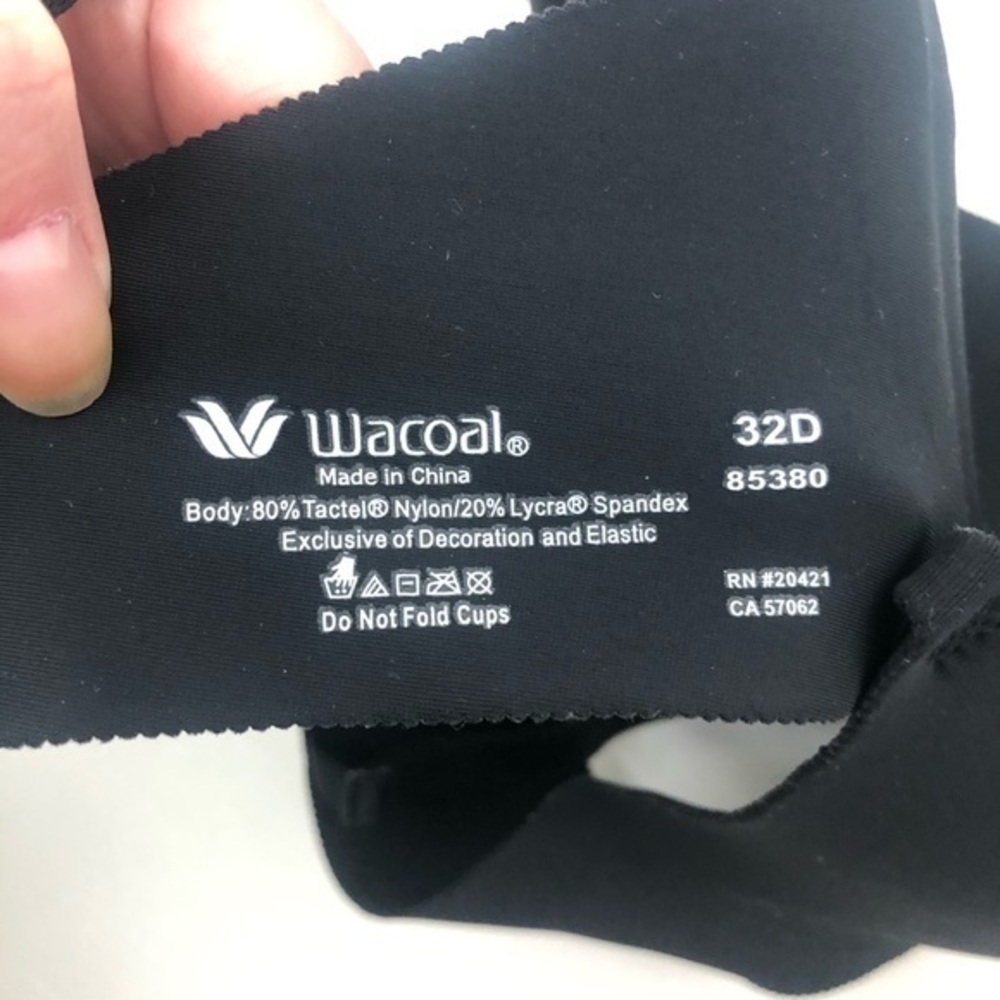 Wacoal Black Basic Underwire Bra 32d - image 3